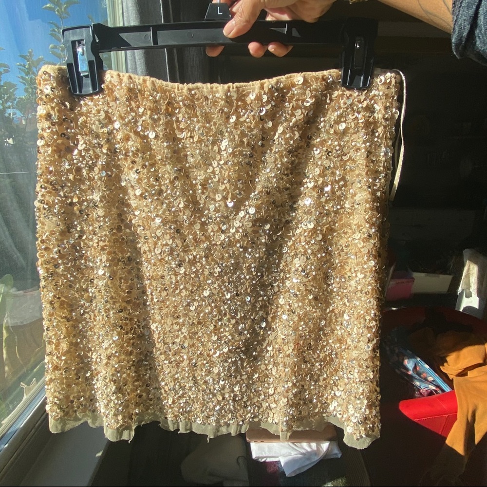 Gold Sequin Zara Skirt